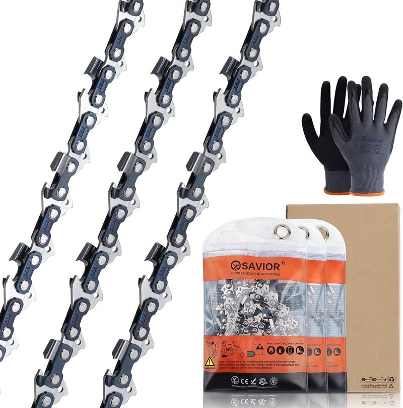 Savior 3Pcs 16 Inch Chainsaw Chain .325" Pitch .063" Gauge 62 Drive Links 26RM3 62 Replacement 3689 005 0062, Fits STIHL 021 025 MS230 MS241 MS250 MS251, L62 - Image 1